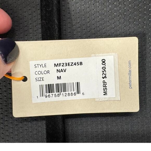 Peter Millar Crown Sport Performance Flannel Men's Blue & Gray Zip Up Jacket - M - Picture 4 of 8